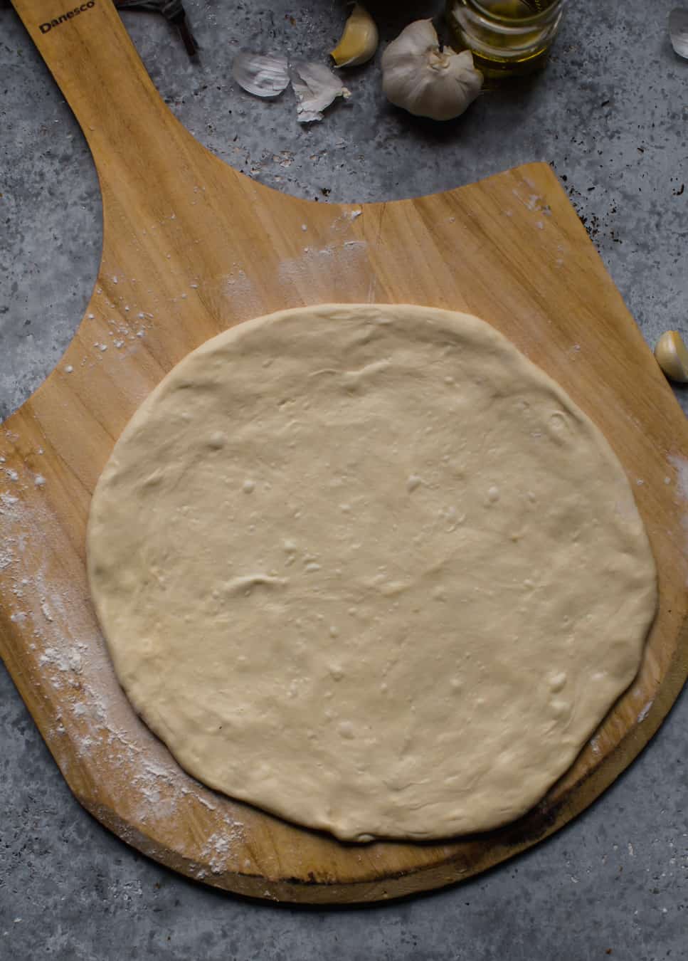 pizza dough ready to bake
